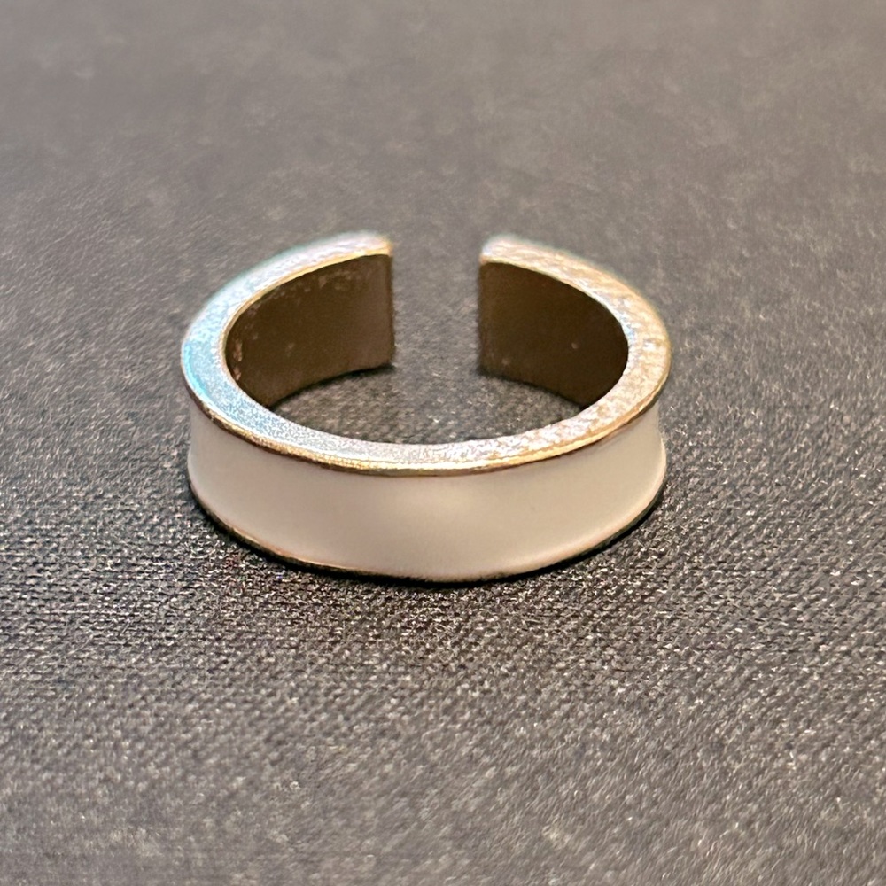 NEW // Gold & White Enamel Ring